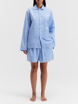 Tekla - Poplin Pyjamas Shorts in Cornflower Blue