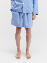 Tekla - Poplin Pyjamas Shorts in Cornflower Blue