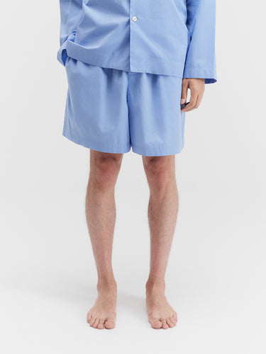 Tekla - Poplin Pyjamas Shorts in Cornflower Blue