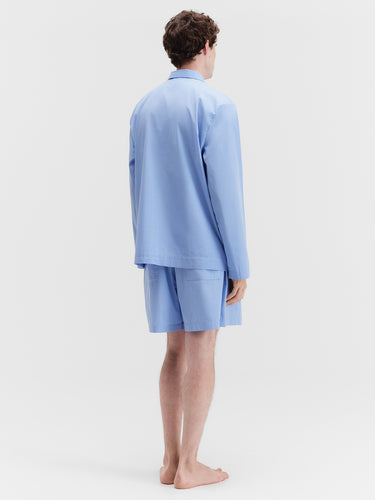 Tekla - Poplin Pyjamas Shorts in Cornflower Blue