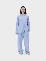 Tekla - Poplin Pyjamas Pants in Bassett Stripes