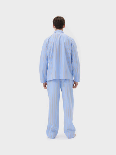 Tekla - Poplin Pyjamas Shirt in Bassett Stripes