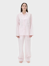Tekla - Poplin Pyjamas Shirt in Hatty Stripes