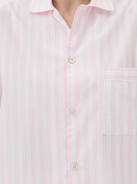 Tekla - Poplin Pyjamas Shirt in Hatty Stripes