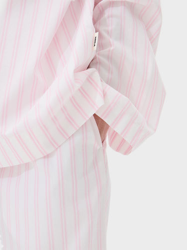Tekla - Poplin Pyjamas Shirt in Hatty Stripes