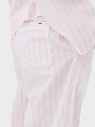 Tekla - Poplin Pyjamas Pants in Hatty Stripes