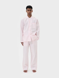 Tekla - Poplin Pyjamas Shirt in Hatty Stripes