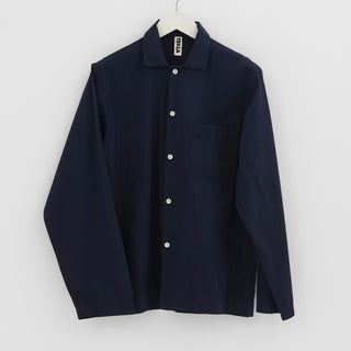 Tekla - Poplin Pyjamas Shirt in True Navy