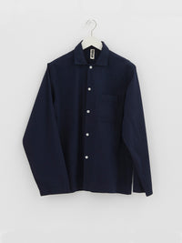 Tekla - Poplin Pyjamas Shirt in True Navy