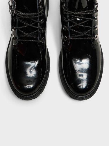 Timberland - Premium 6 Inch Lace Up Waterproof Boots in Black Patent Leather