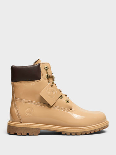 Timberland - Premium 6 Inch Lace Up Waterproof Boots in Wheat Patent Leather