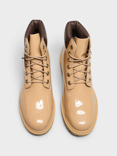 Timberland - Premium 6 Inch Lace Up Waterproof Boots in Wheat Patent Leather