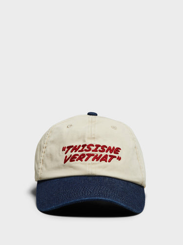 thisisneverthat - Visor Denim Cap in Beige and Indigo