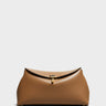 TOTEME - T-Lock Leather Clutch in Camel