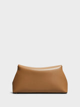 TOTEME - T-Lock Leather Clutch in Camel