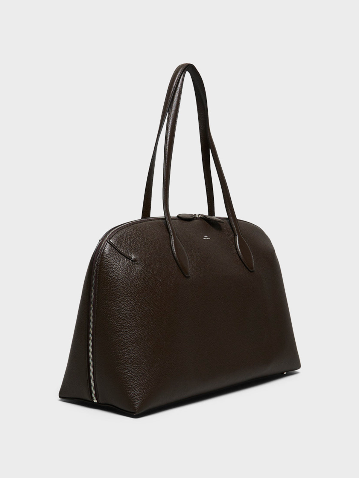 Grained-Leather Day Tote in Dark Chocolate