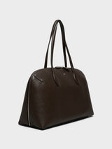 TOTEME - Grained-Leather Day Tote in Dark Chocolate