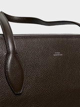 TOTEME - Grained-Leather Day Tote in Dark Chocolate