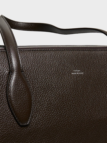 TOTEME - Grained-Leather Day Tote in Dark Chocolate