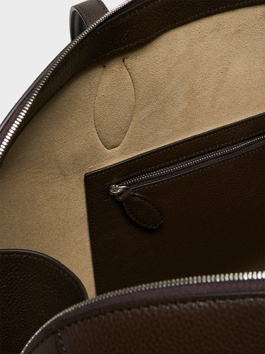 TOTEME - Grained-Leather Day Tote in Dark Chocolate