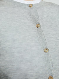 TOTEME - Fine Knit Cardigan in Grey Melange
