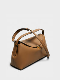 TOTEME - T-Lock Leather Top Handle Bag in Camel