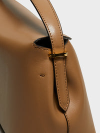 TOTEME - T-Lock Leather Top Handle Bag in Camel