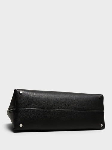 TOTEME - Medium Grained Leather Day Tote Bag in Black