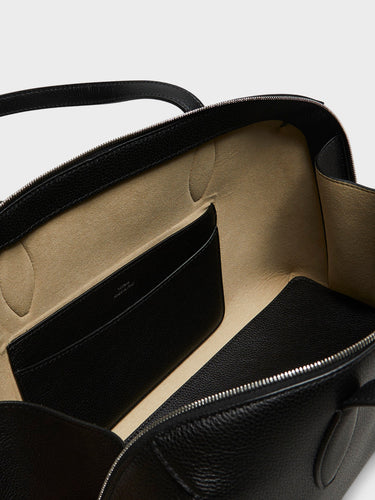TOTEME - Medium Grained Leather Day Tote Bag in Black