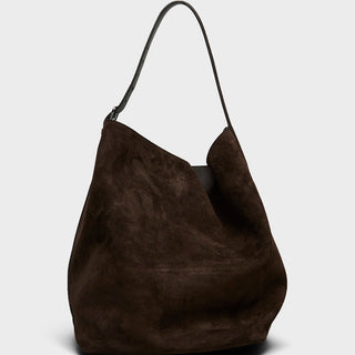 TOTEME - Suede Belted Tote Bag in Brown
