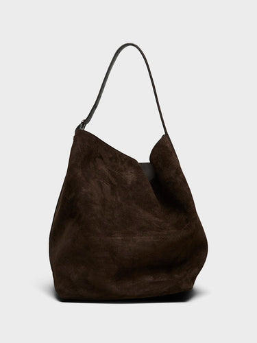 TOTEME - Suede Belted Tote Bag in Brown