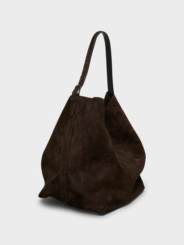 TOTEME - Suede Belted Tote Bag in Brown