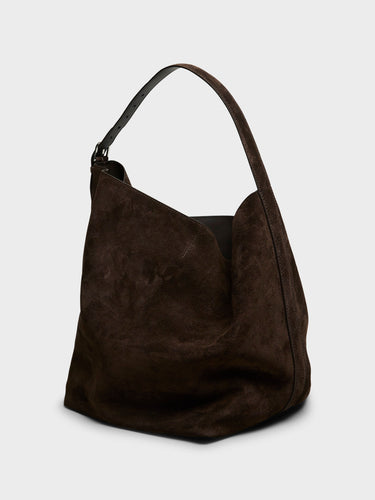 TOTEME - Suede Belted Tote Bag in Brown