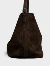 TOTEME - Suede Belted Tote Bag in Brown