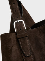 TOTEME - Suede Belted Tote Bag in Brown