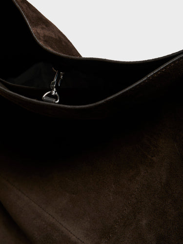 TOTEME - Suede Belted Tote Bag in Brown