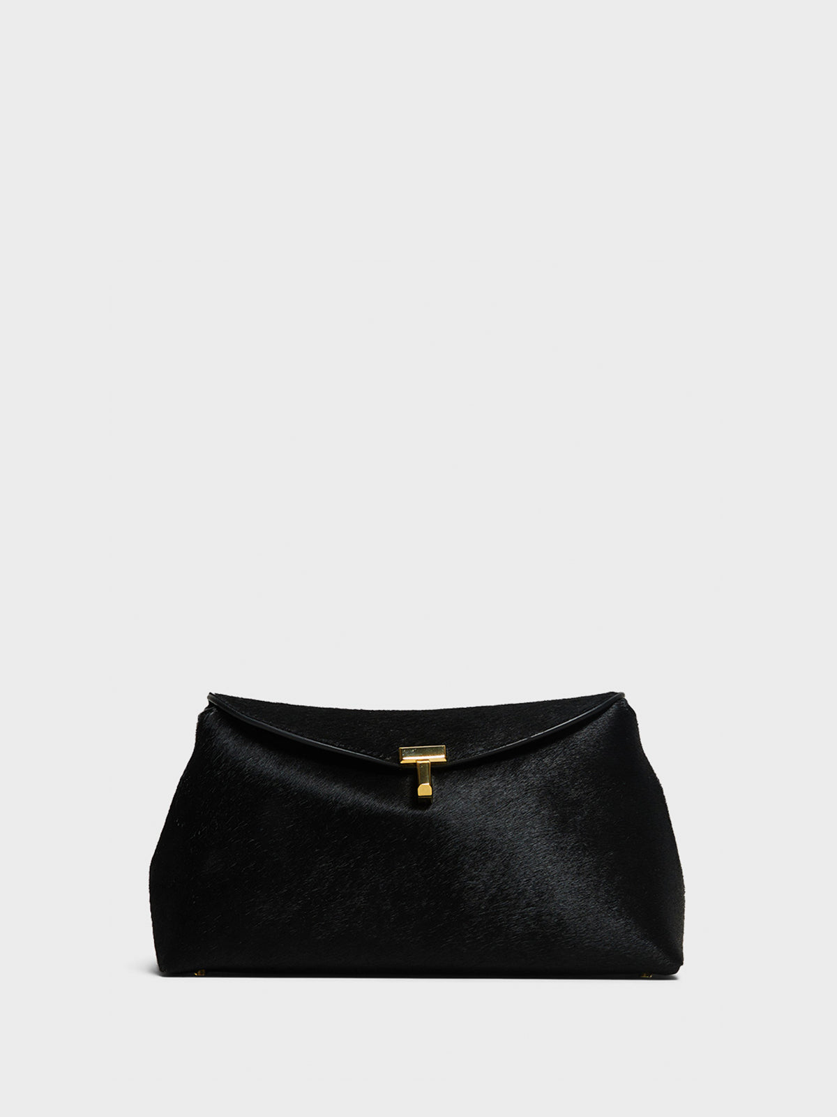 TOTEME - T-Lock Clutch in Black Pony Hair