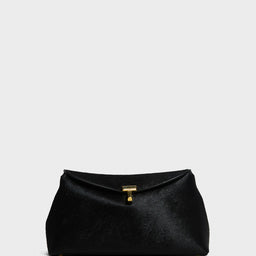 TOTEME - T-Lock Clutch in Black Pony Hair