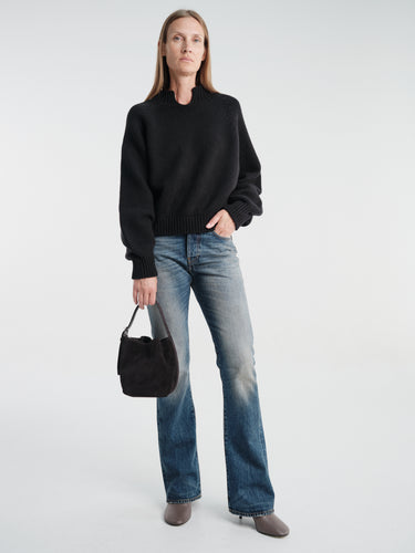 TOTEME - Petite Belted Suede Tote in Espresso