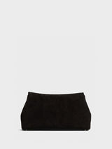 TOTEME - T-Lock Suede Clutch in Espresso