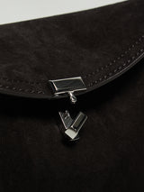 TOTEME - T-Lock Suede Clutch in Espresso