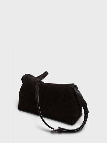 TOTEME - T-Lock Suede Clutch in Espresso