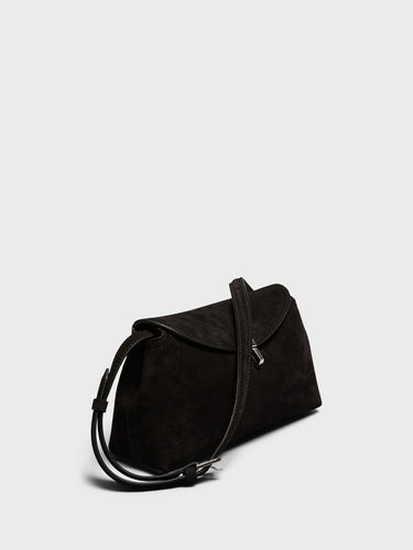 TOTEME - T-Lock Suede Clutch in Espresso