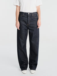 TOTEME - Twisted Seam Denim Full Length Jeans in Rinsed Blue