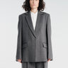TOTEME - Herringbone Blazer in Dark Grey Melange