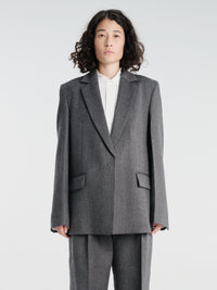 TOTEME - Herringbone Blazer in Dark Grey Melange