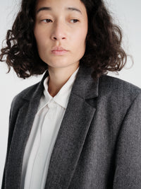TOTEME - Herringbone Blazer in Dark Grey Melange