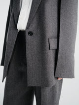 TOTEME - Herringbone Blazer in Dark Grey Melange