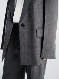 TOTEME - Herringbone Blazer in Dark Grey Melange
