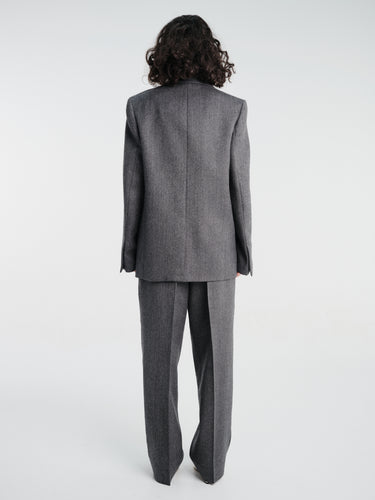 TOTEME - Herringbone Blazer in Dark Grey Melange